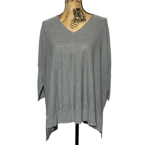 Wynne Layers Grey Scoop Neck Drop Shoulder Sweater Top S